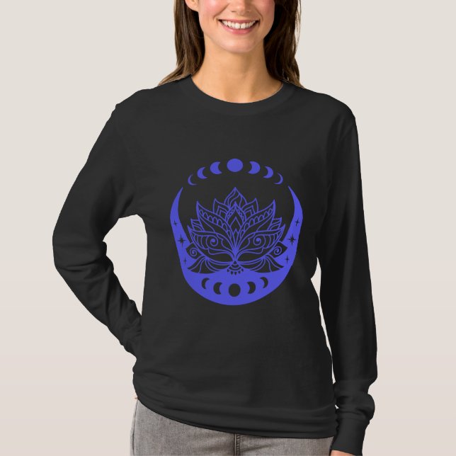 T-shirt Crescent Moon Et Lotus Fleur (Devant)