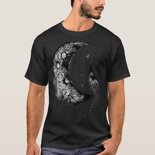 T-shirt Crescent Moon Witch Astrologie esthétique Gothique (Devant)