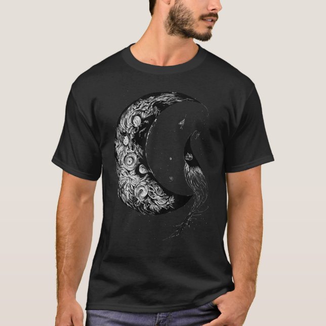 T-shirt Crescent Moon Witch Astrologie esthétique Gothique (Devant)