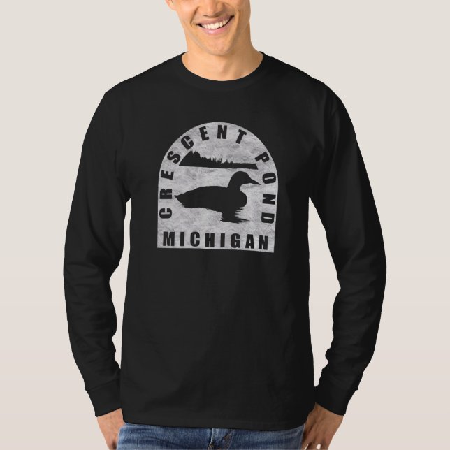 T-shirt Crescent Pond Loon Michigan (Devant)