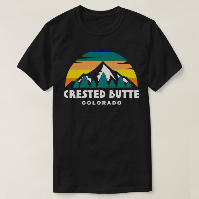 T-shirt Crested Butte CO Mountain Retro Randonnée nouveaut (Design devant)