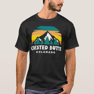 T-shirt Crested Butte CO Mountain Retro Randonnée nouveaut