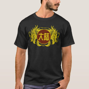 T-shirt Crête de dragon chinois doré - Style continental