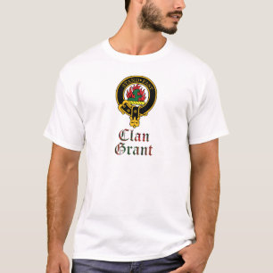 T-shirt Crête de Grant et nom écossais de clan de tartan