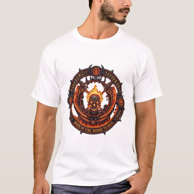 T-Shirt Crête de l'Enfer – Emblème Démoniaque de F (Devant)