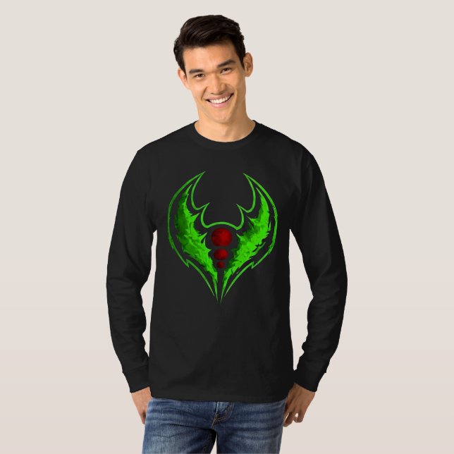 T-shirt crête d'ombre verte (Devant entier)