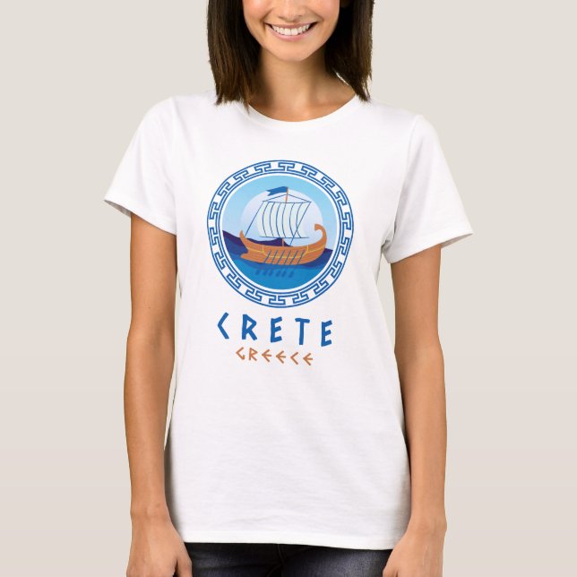 T-shirt Crète, Grèce grecque Conception de navires femmes (Devant)
