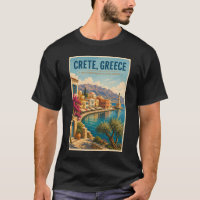Crète Grèce Illustration Voyage Art Vintage