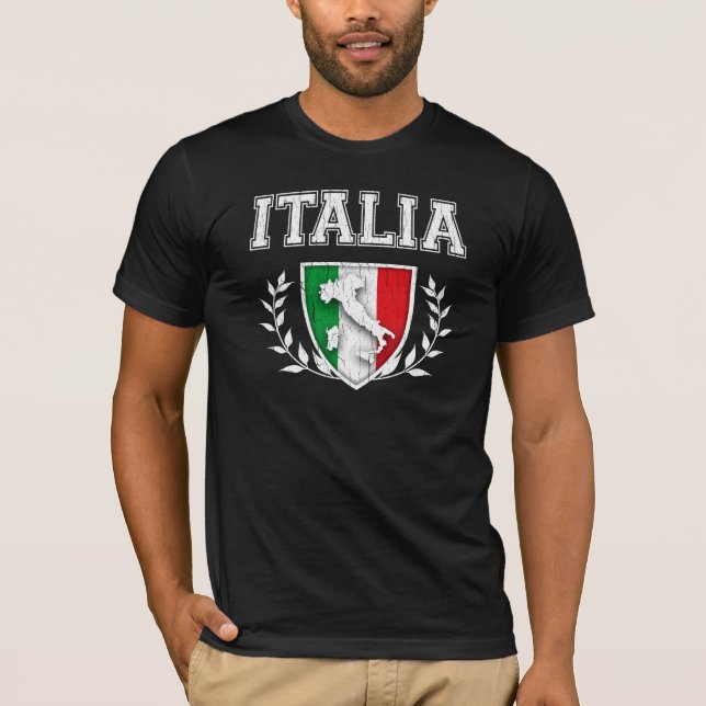 T-shirt Crête vintage de drapeau de l'ITALIE (Devant)