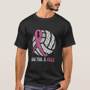 T-shirt Creuse Pour Un Volleyball Rose Cure Cancer Du Sein