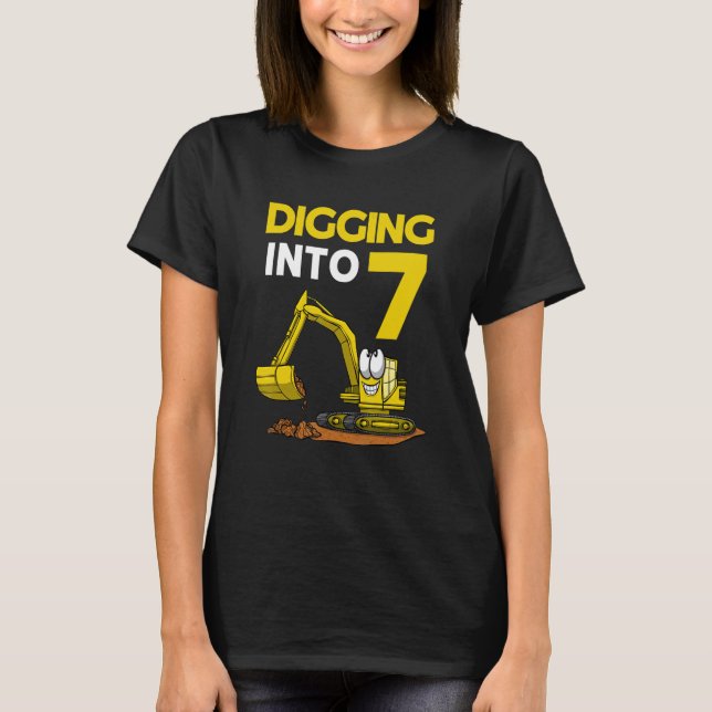 T-shirt Creuser Dans 7 Excavateurs Anniversaire (Devant)