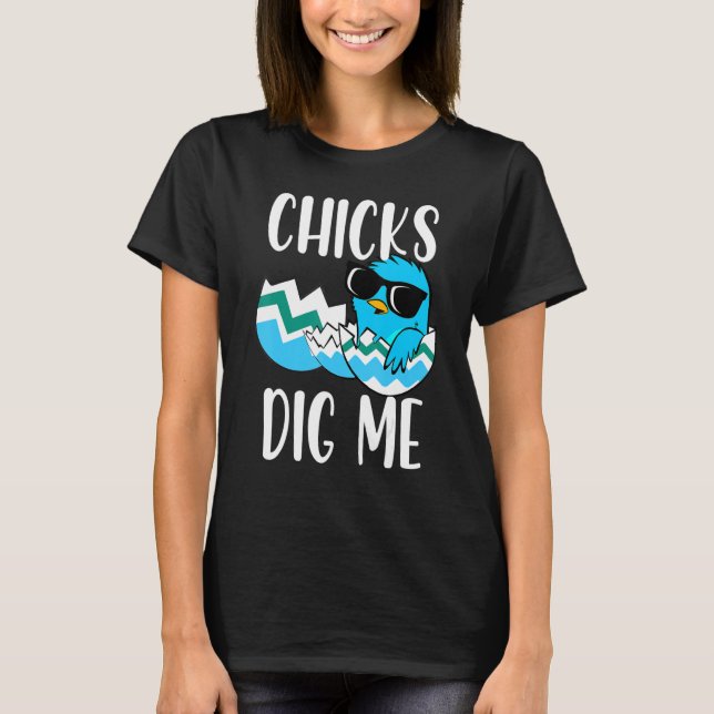 T-shirt Creuser des poulets Joyeux jour de Pâques (Devant)