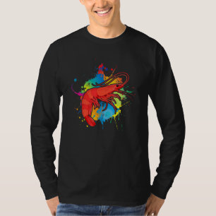 T-shirt Crevette Cerise Aquarelle Poisson Aquarium Eau Dou