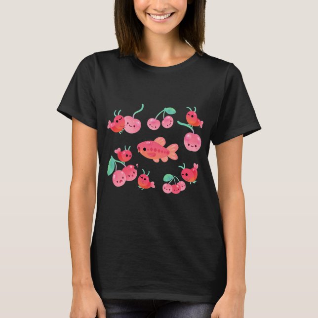 T-shirt Crevette cherry et barbeau cherry (Devant)