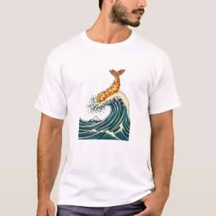 T-shirt Crevette Tempura Grande Vague Parodie d'Art Japona