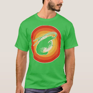 T-shirt Crevettes coucher de soleil Rétro pour hommes garç