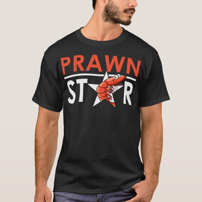 T-shirt Crevettes Funny Prawn Star Coquillages rétro et po (Devant)