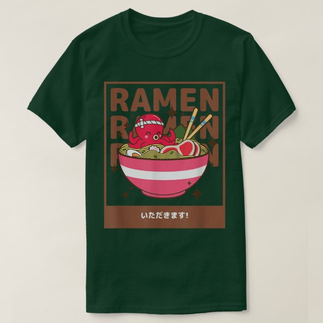 T-shirt Crevettes Ramen japonais Cute Kawaii Anime (Design devant)