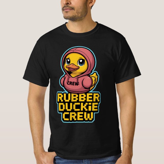 T-shirt Crew en caoutchouc - Pixel Kawaii Conception de ju (Devant)