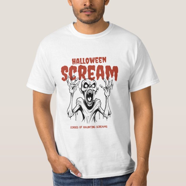 T-shirt Cri d'Halloween blanc (Devant)