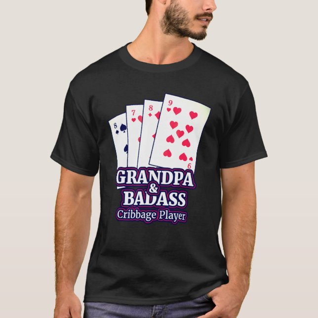 T-shirt Cribbage Pour Jouer Carte Jeu Joueurs (Devant)