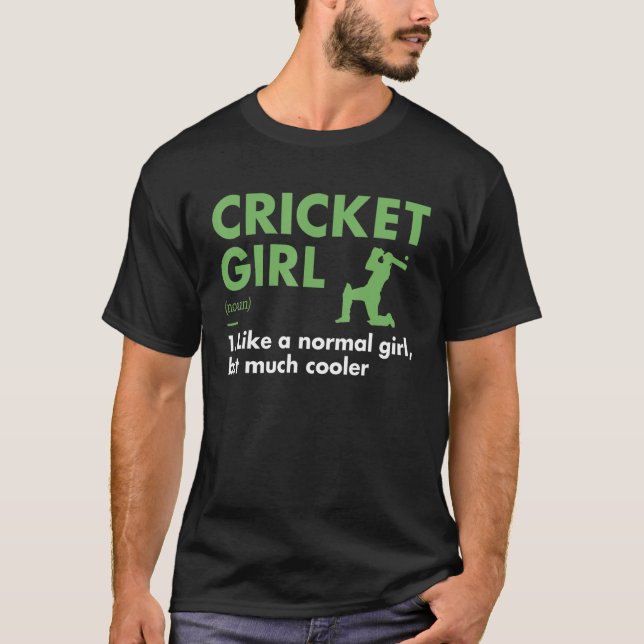 T-shirt Cricket de définition de fille de sport (Devant)
