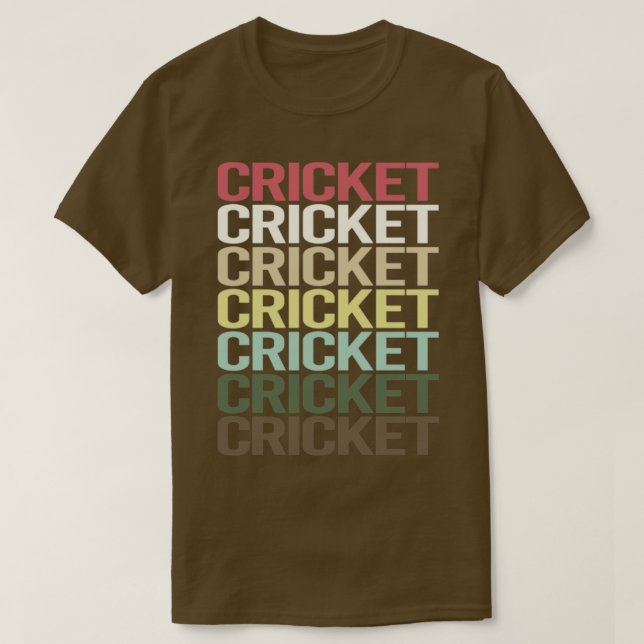 T-shirt Cricket de texte coloré (Design devant)