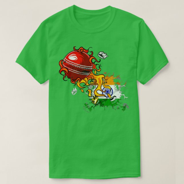 T-shirt Cricket en Inde (Design devant)