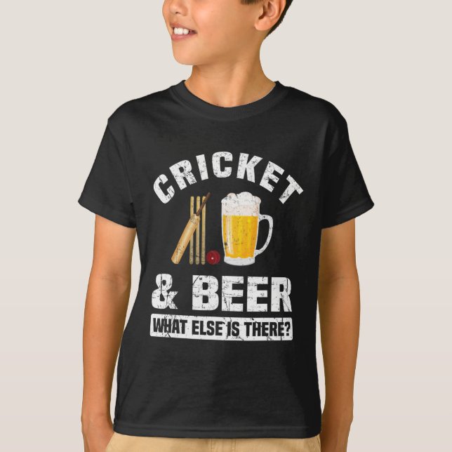 T-shirt Cricket Et Bière Drôle  (Devant)