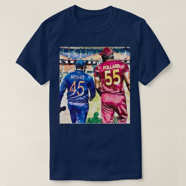 T-shirt Cricket Kieron Pollard Rohit Sharma (Design devant)