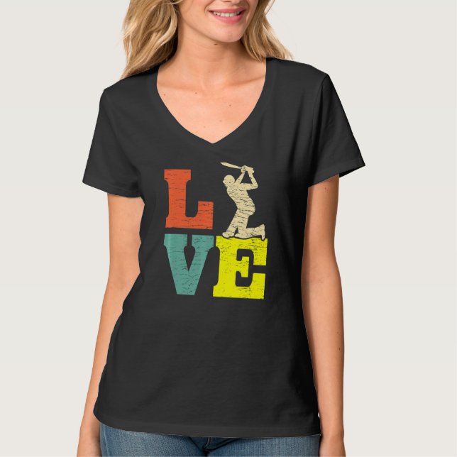 T-shirt Cricket Love Batsman Cricket Players (Devant)