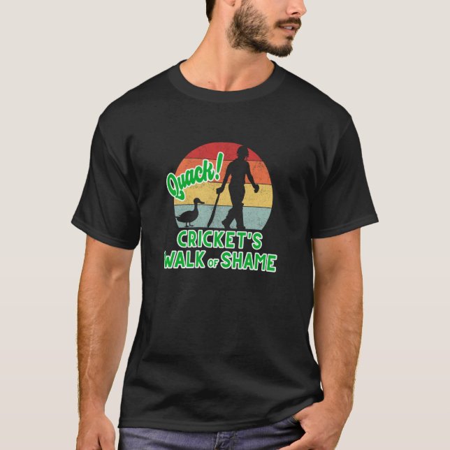 T-shirt cricket  men women batter walk of shame cricketer (Devant)