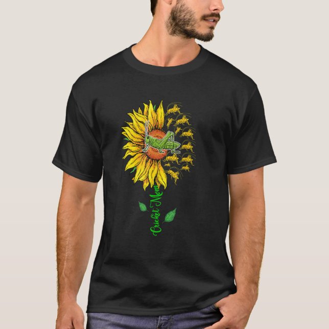T-shirt Cricket Mom Cute Sunflower Crickets Lover Mother's (Devant)