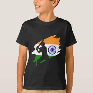 T-shirt Cricket Patriotique Inde Maillot de Sport Cadeau F