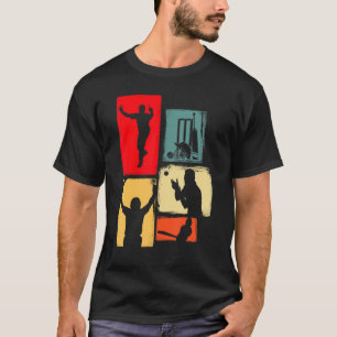 T-shirt Cricket pour batteur de cricket Bowler Cricket rét