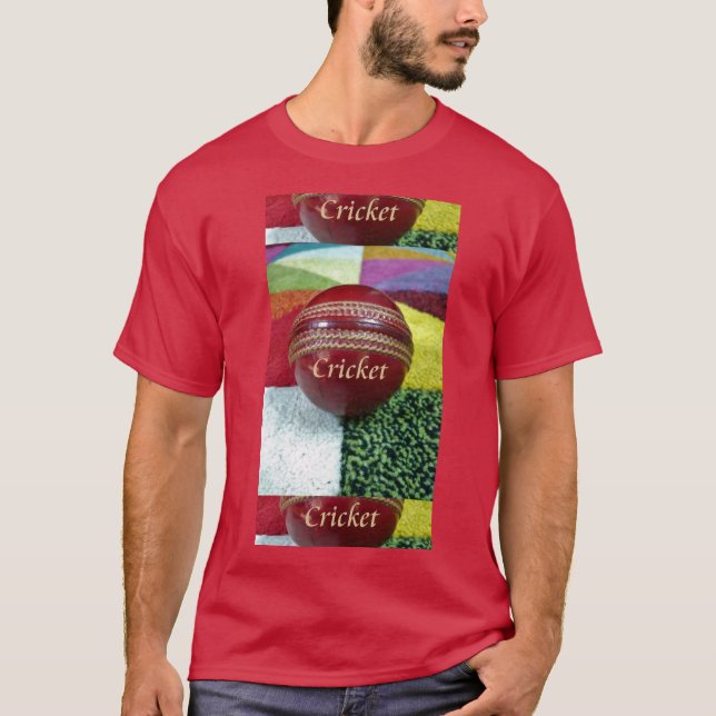 T-shirt Cricket : Red Hard Ball Art Print (Devant)
