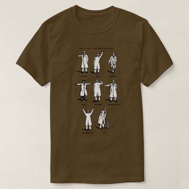 T-shirt Cricket Umpires x27Signalsx27 OWZAT (Design devant)