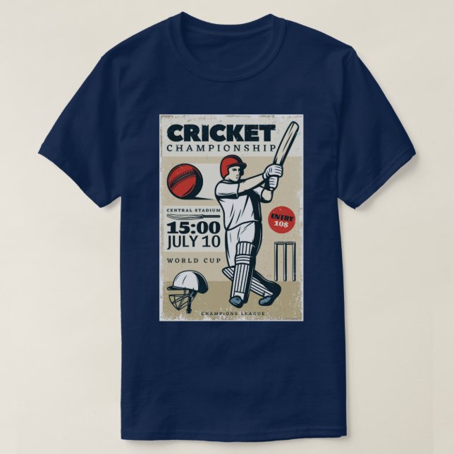 T-shirt cricket vintage1 (Design devant)