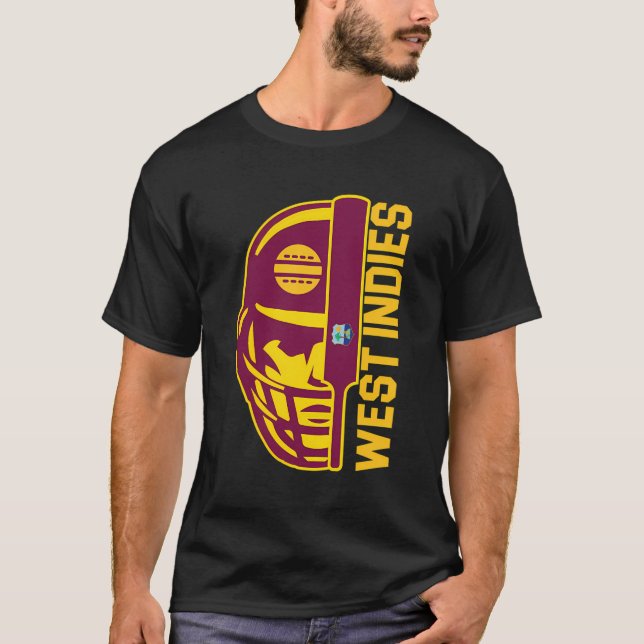 T-shirt Cricket West Indies Fan Casque et conception de ch (Devant)