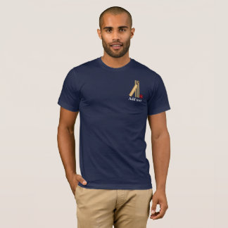 T-shirt Cricket - Wicket, chauve-souris et Modèle de balle