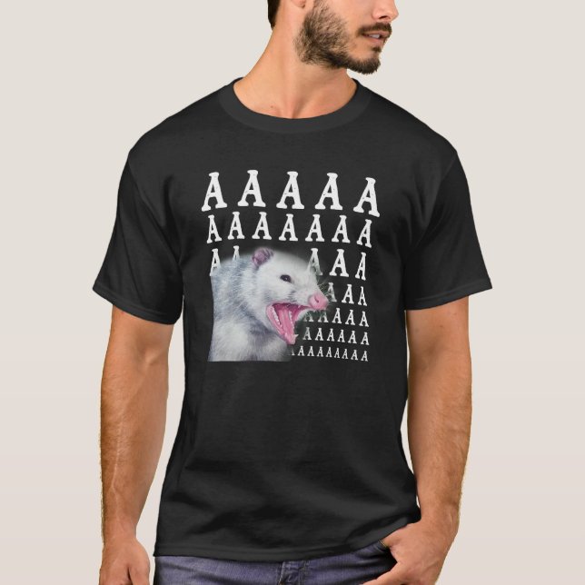 T-shirt Crie Possum Aaaa Cute Opossum Meme (Devant)
