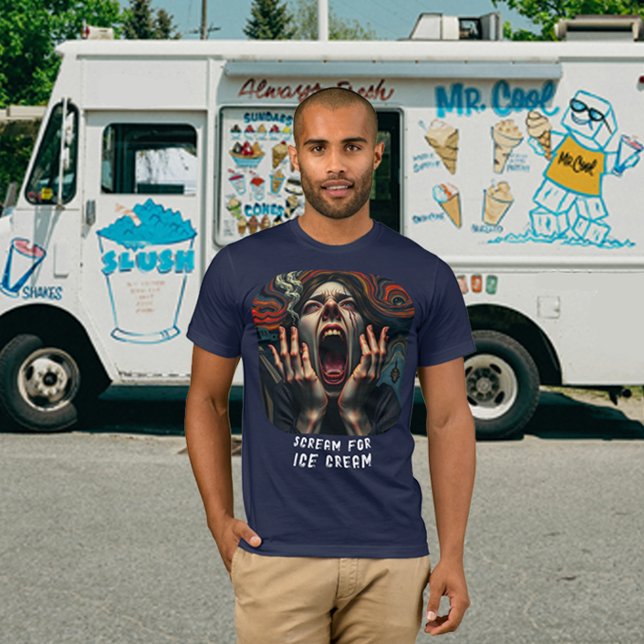 T-shirt Crie pour la crème glacée Hauntingly Funny Hommes (Scream For Ice Cream Tormented & Haunting Men's T-Shirt)