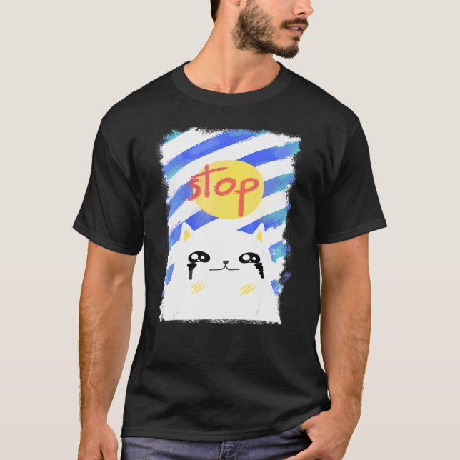 T-shirt Crier Cat Cat Stop War Dire Correspondance Idée 1 (Devant)