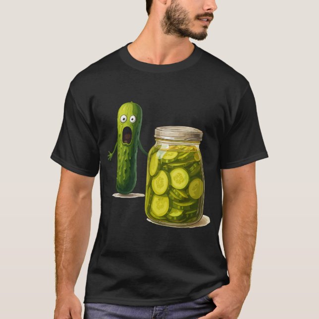 T-shirt Crier Pickle Concomber Jar Plaisanterie (Devant)