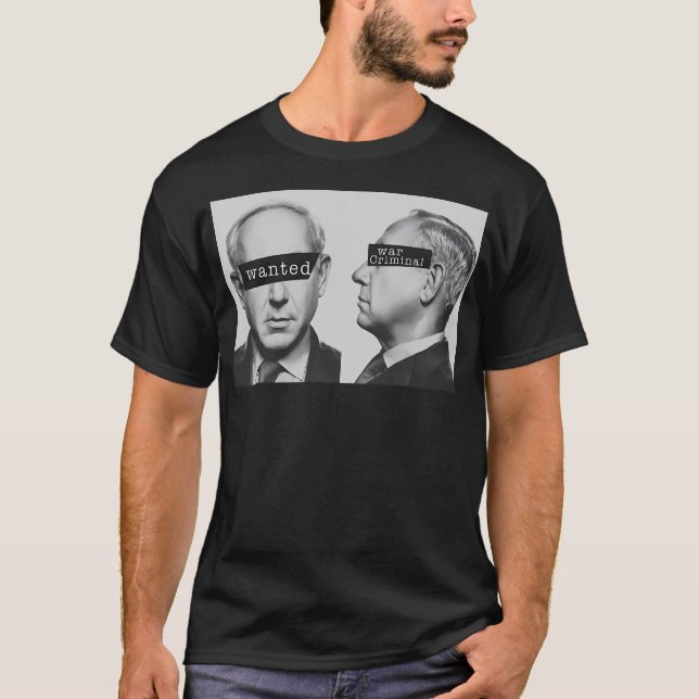 T-shirt Criminel de guerre Benjamin Netanyahu (Devant)