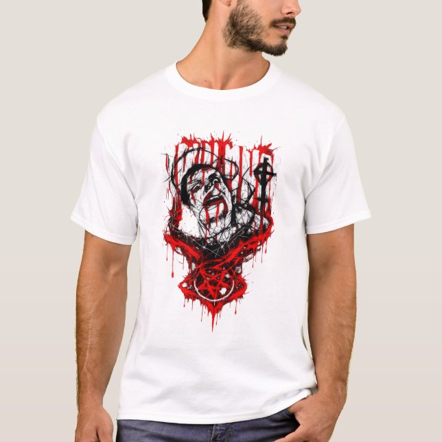 T-shirt Crimson Martyr – Gothic Horror Metal Design (Devant)