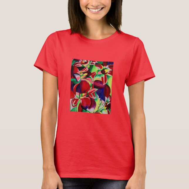 T-shirt Crimson tropical Singapour Orchidées fleuris (Devant)