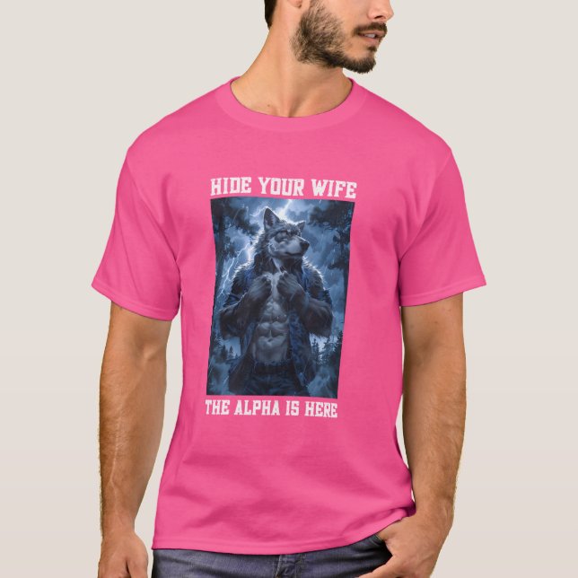 T-shirt Cringe Alpha Wolf Masquer Votre Femme Mème Drôle A (Devant)
