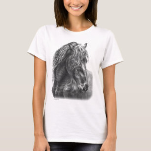 T-shirt Crinière onduleuse de portrait frison de cheval