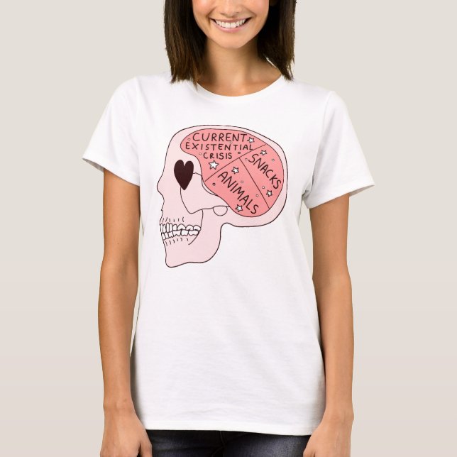 T-shirt Crise Existentielle Actuelle Snacks Animaux (Devant)